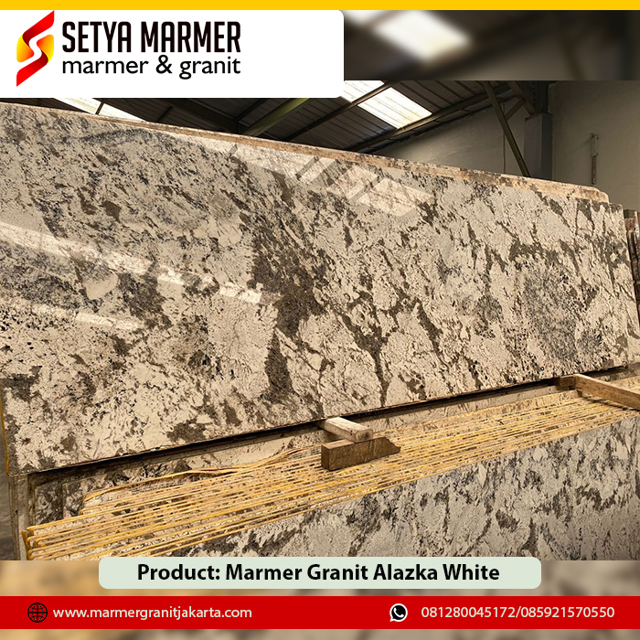 Granit alazka white Granit murah Jakarta
