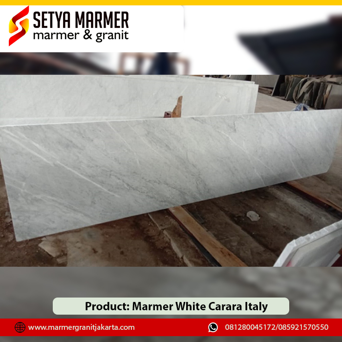 Marmer white carara italy 1 Marmer granit Jakarta
