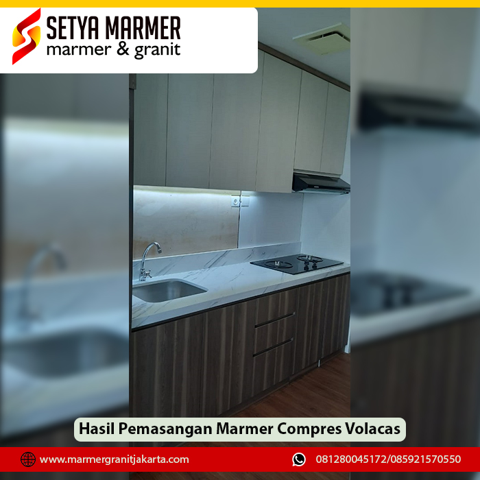 Hasil Pemasangan marmer compres volacas Marmer granit Jakarta