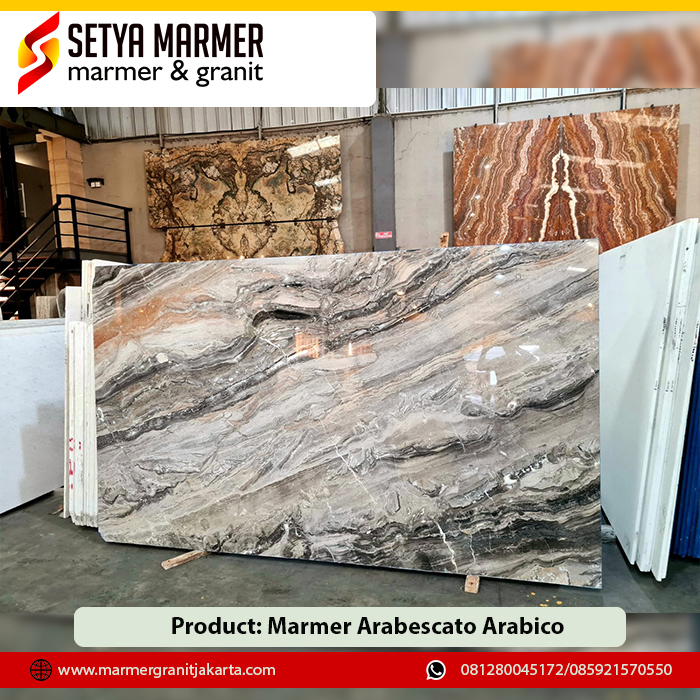 Marmer arabescato arabico Marmer Granit Jakarta