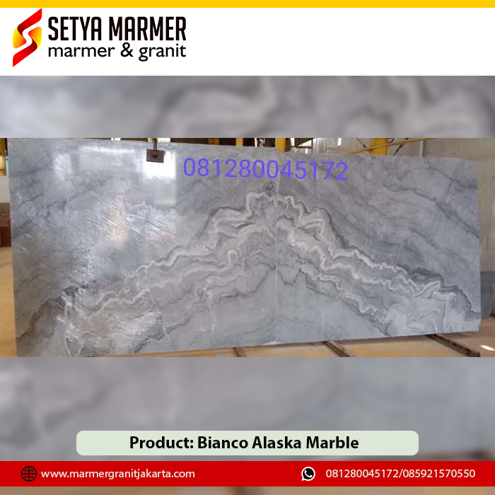 Bianco Alaska Marble Marmer Granit Jakarta